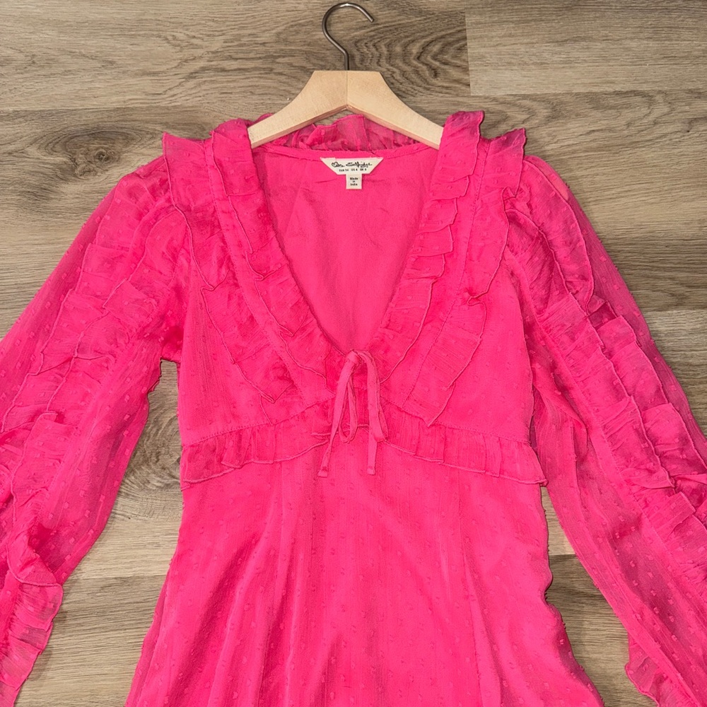 ASOS Bright Pink Ruffle-Trim Maxi Dress - Picture 5 of 6
